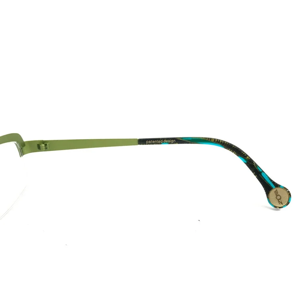 BOZ Eyeglasses Frames VIOLET 2040 Turquoise Green Spiral Pattern 53-17-140